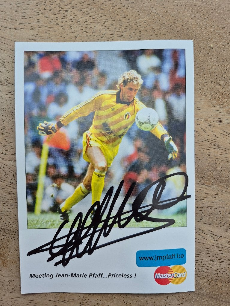 gesigneerde foto Jean Marie Pfaff 2, Ophalen of Verzenden, Zo goed als nieuw, Foto of Kaart