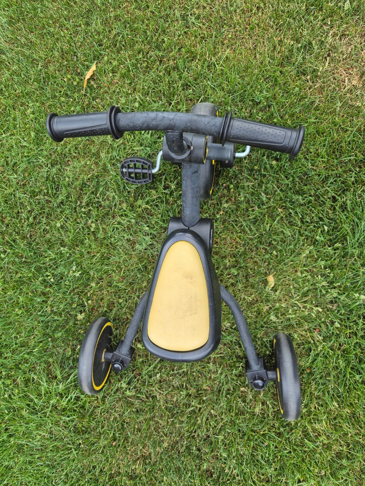 Kinder driewieler/loopfiets 2-in-1 geel/zwart, Ophalen, Gebruikt, Verstelbare zitting, Onbekend