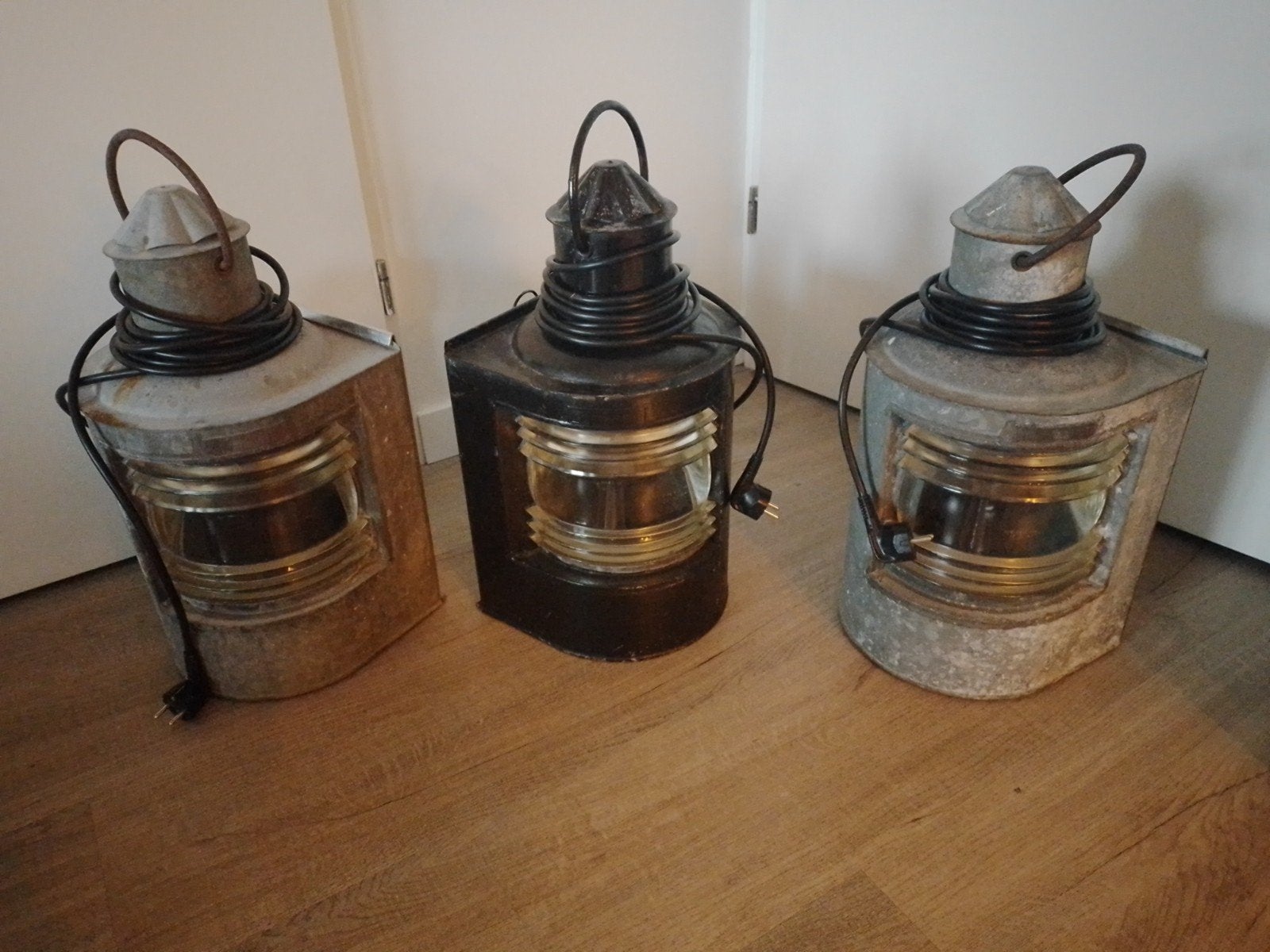 3 mooie scheepslampen 50 cmhoog diameter 25cm, Verzamelen, Scheepvaart, Ophalen, Zo goed als nieuw