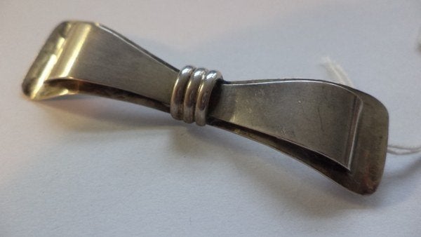 Prachtige zilveren art deco strik broche (7953-4292), Ophalen, Zo goed als nieuw, Zilver, Zilver