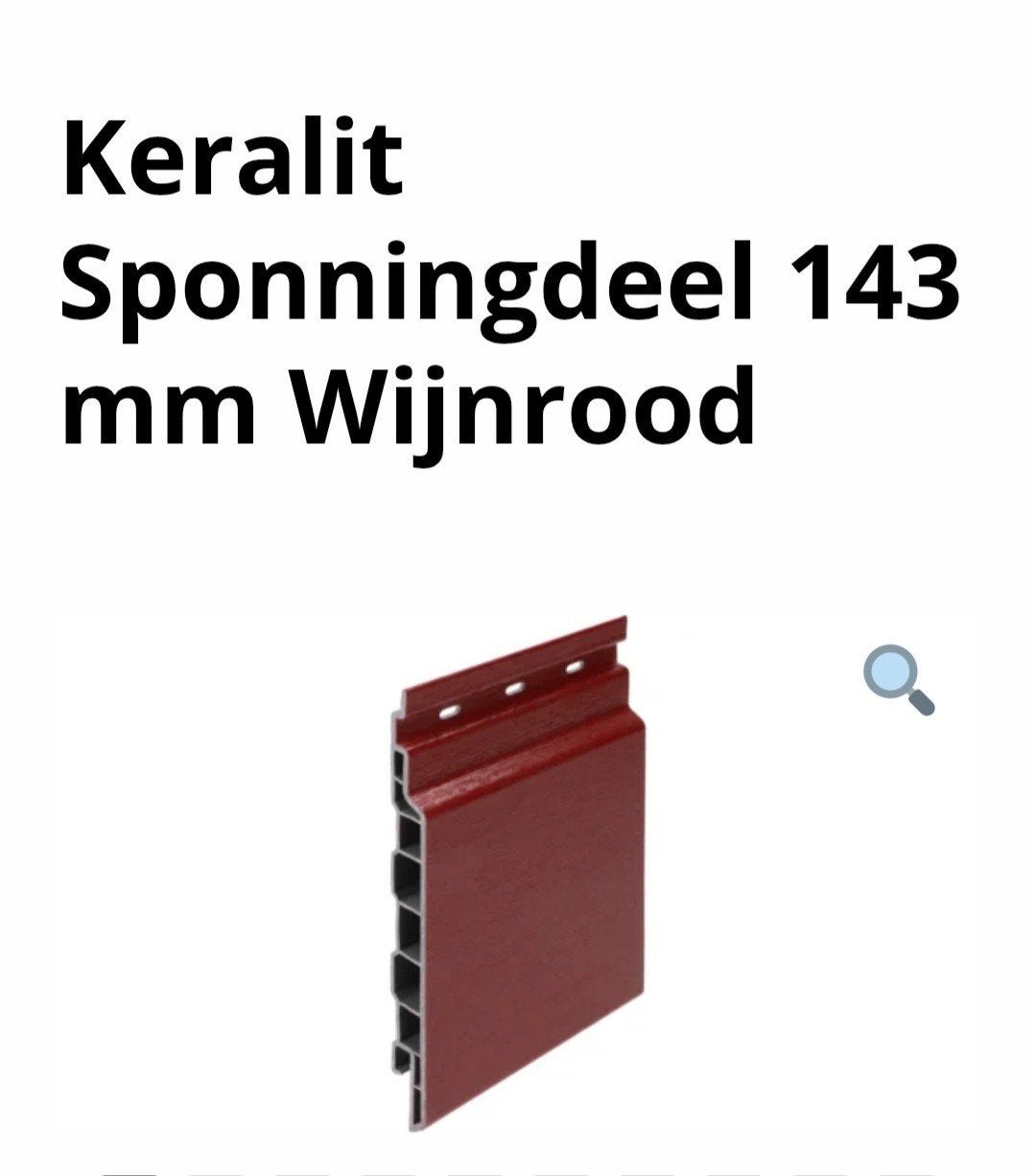 Keralit Wijnrood sponningdeel 143 mm ral 3095, Ophalen of Verzenden, Gebruikt, Overige materialen, 20 tot 50 mm