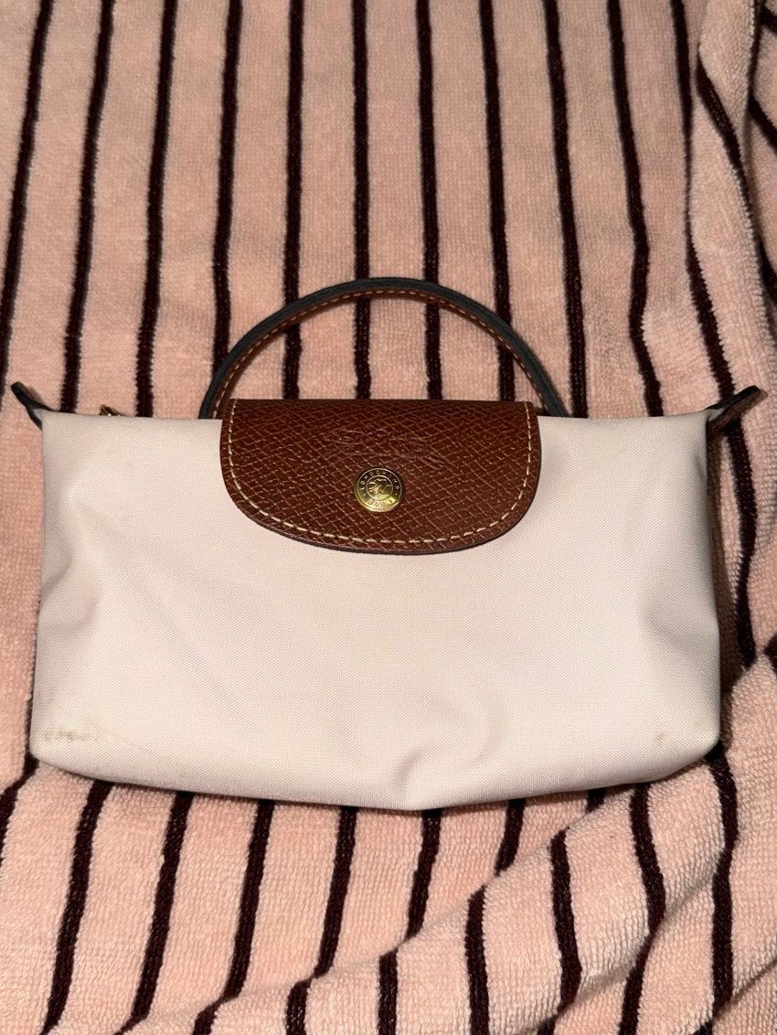 Longchamp Le Pliage xs, Ophalen of Verzenden, Gebruikt, Wit, Avondtasje