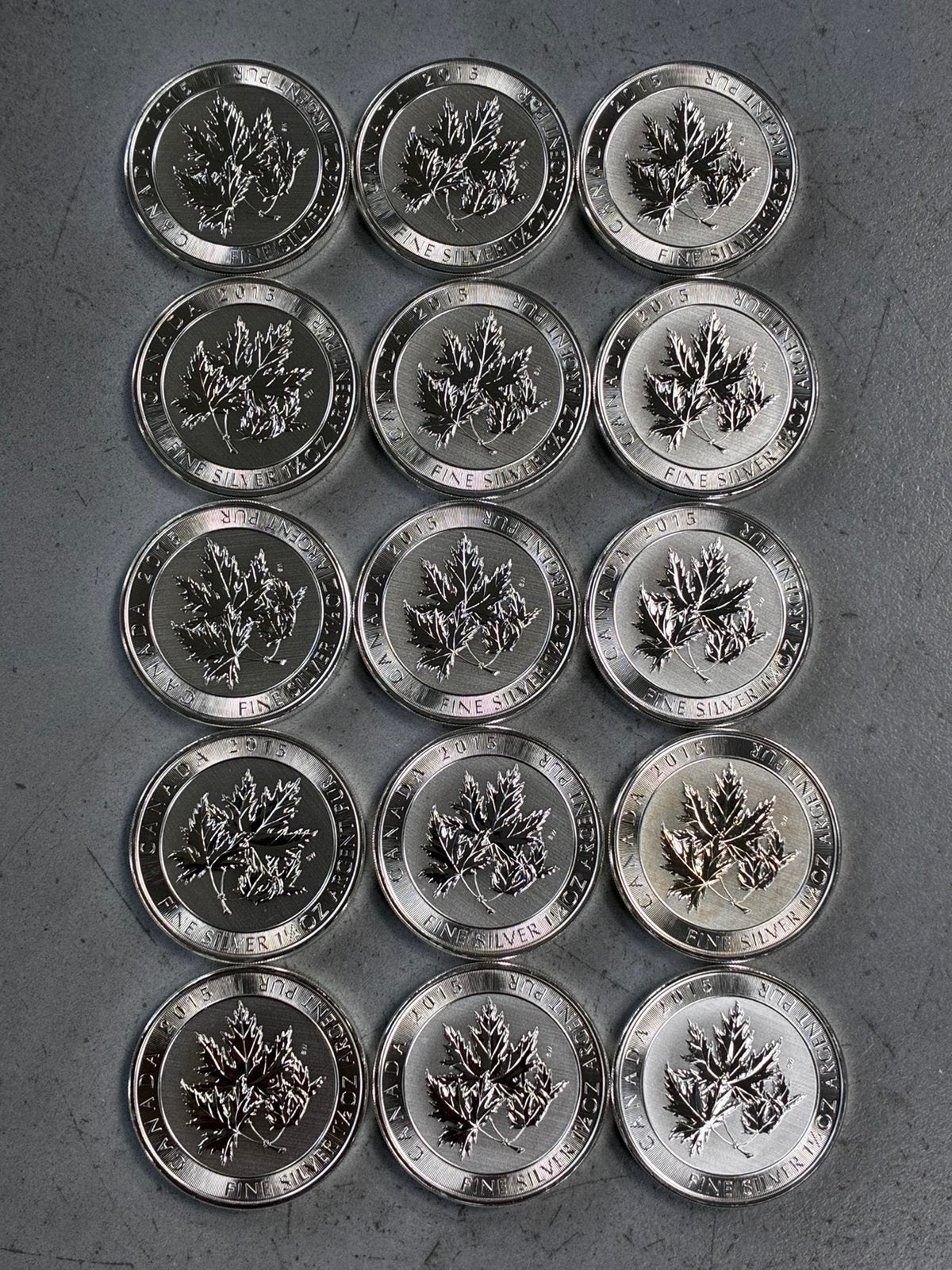 Maple leaf - 1,5 ounce -tube 15 ex., Ophalen of Verzenden, Zilver