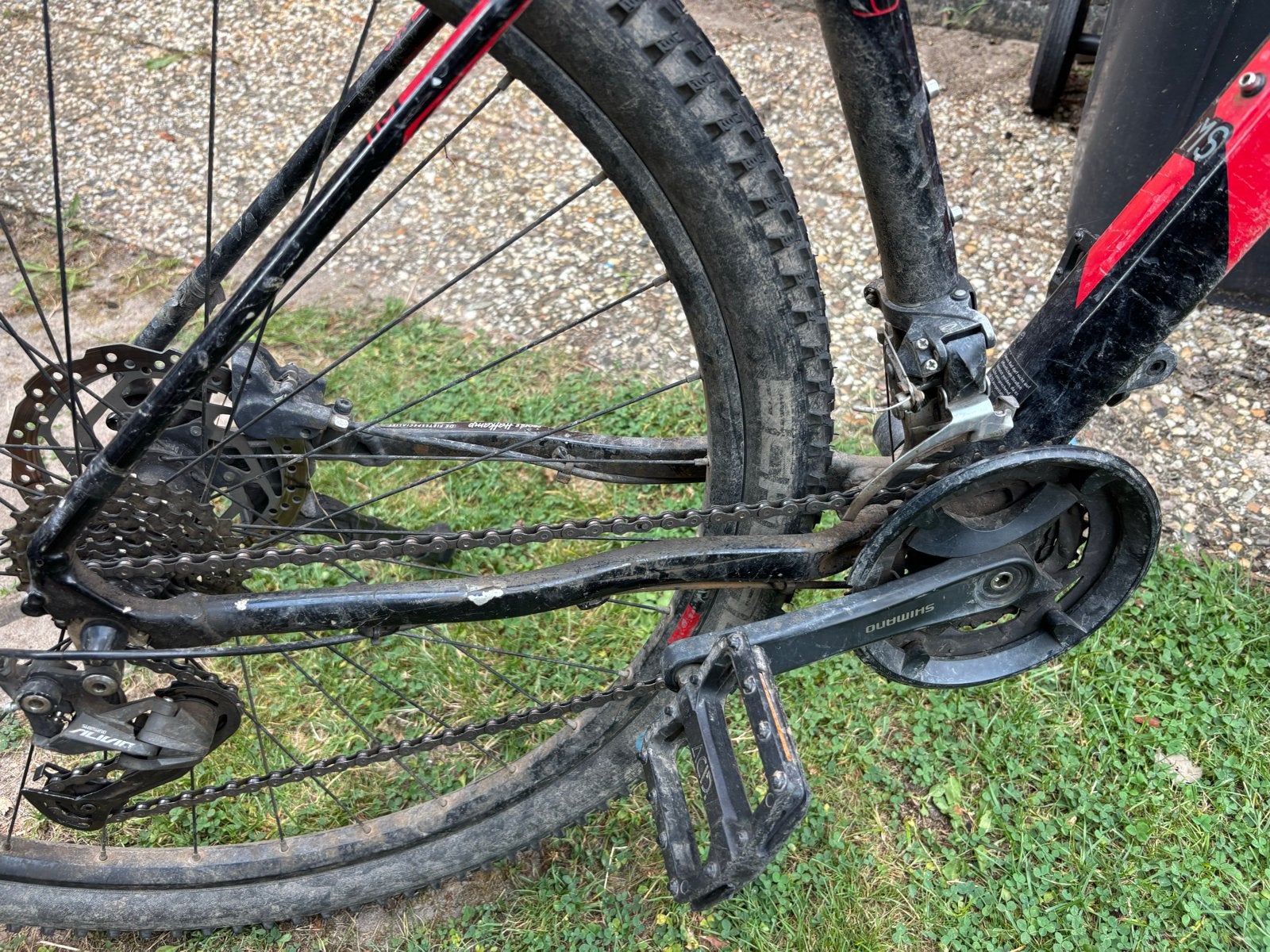 Conway Mountainbike - Zwart/Rood - Goede Staat, Gebruikt, Hardtail, Heren, Schijfrem