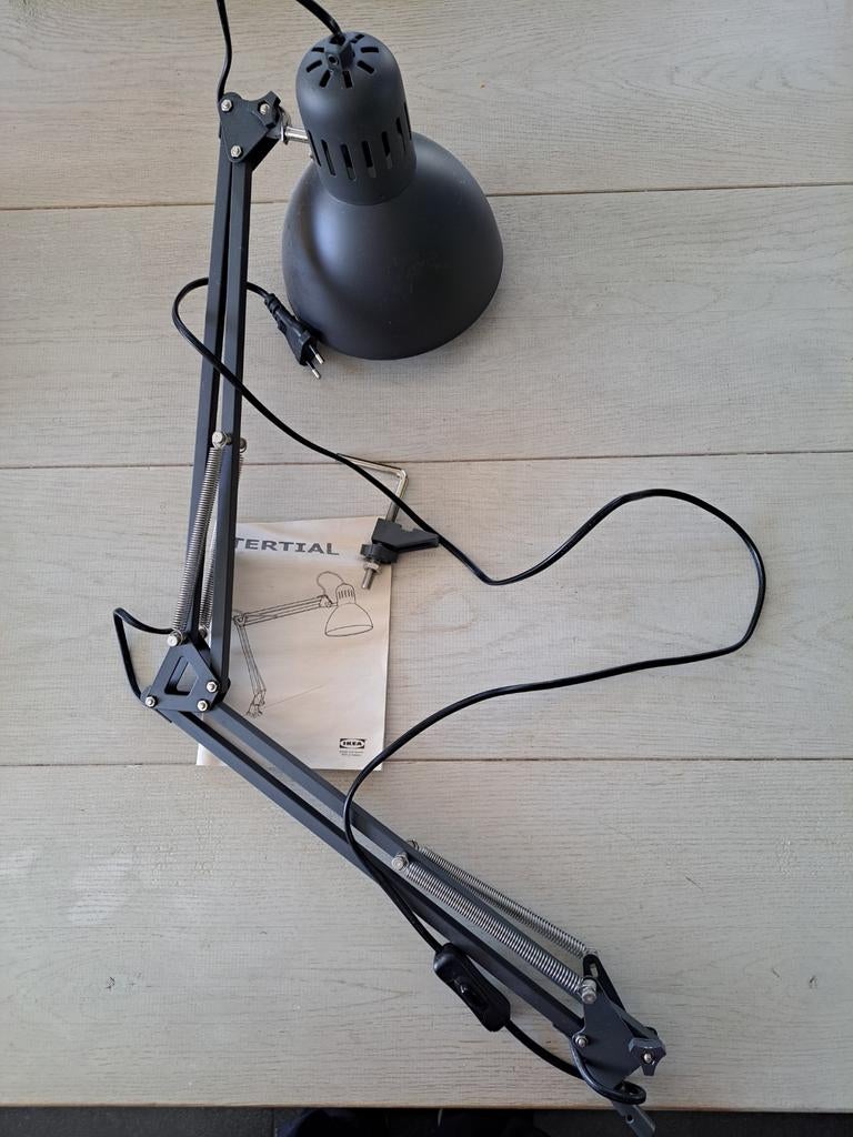 Ikea Tertial bureaulamp - Zwart, verstelbaar 9 st., Gebruikt, Ophalen of Verzenden, Metaal, Modern, Industrieel