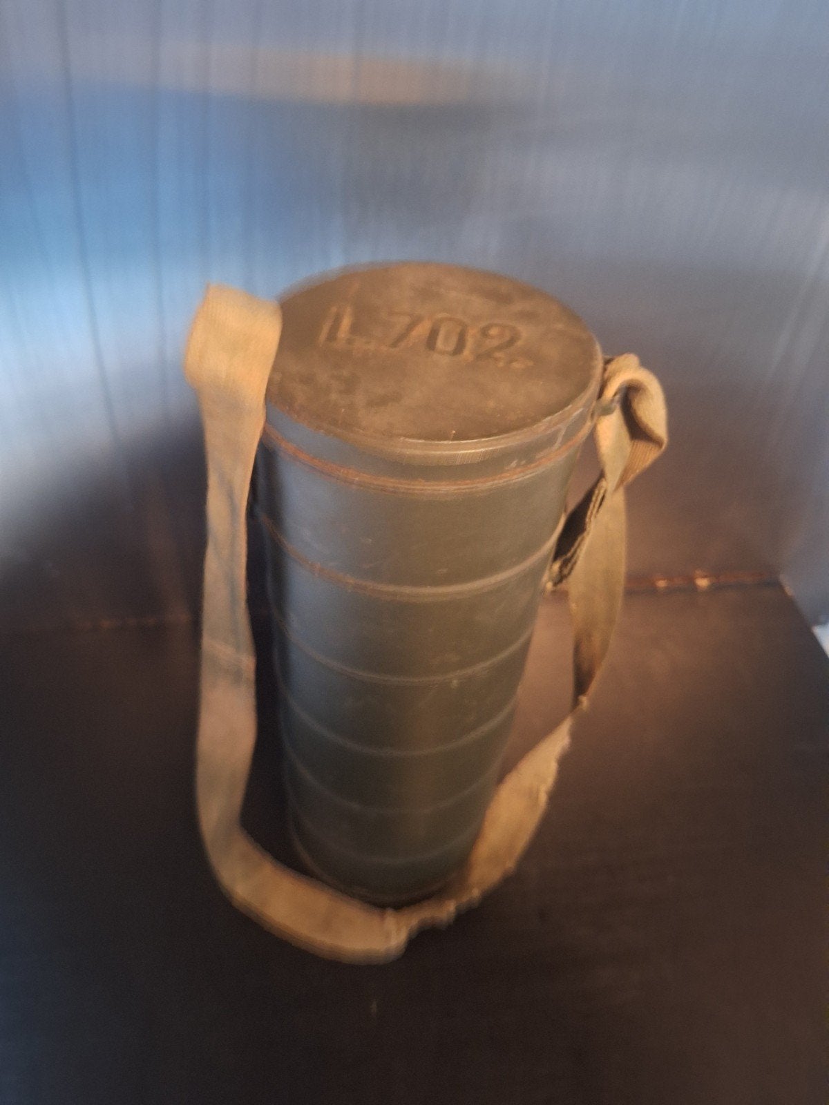 Vintage Gasmasker met Bus en Draagriem - Militaria Collectie, Ophalen of Verzenden