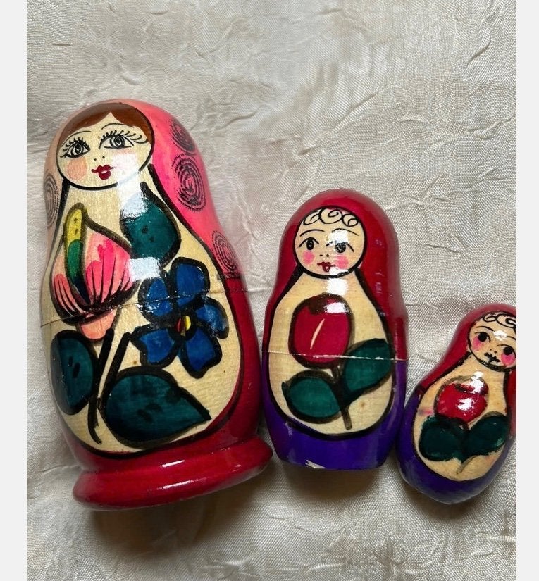 3-delige baboesjka’s matroesjka’s set, 4,5 tot 9 cm, Ophalen of Verzenden, Gebruikt, Fantasy