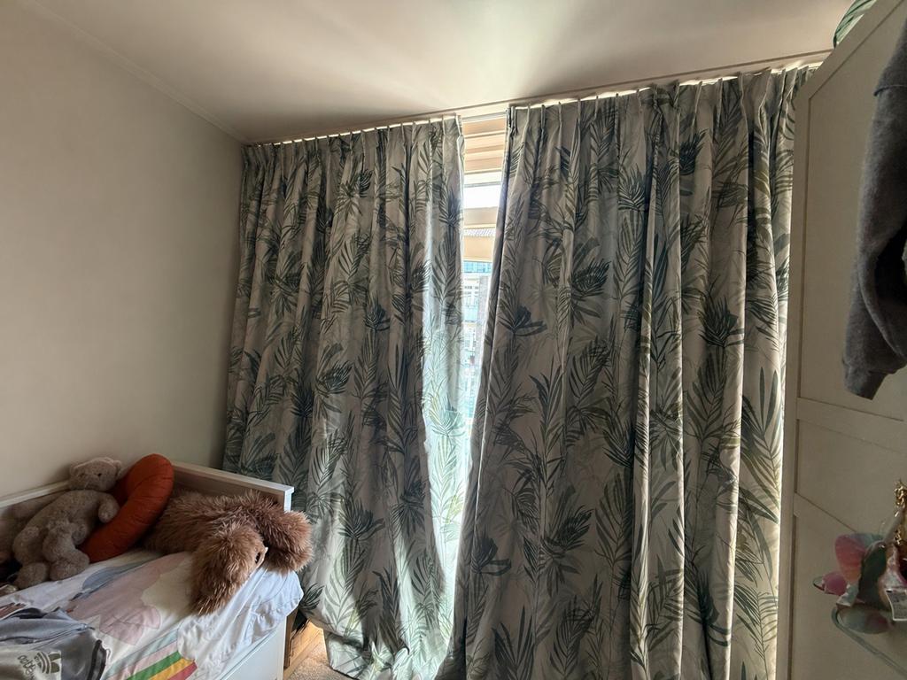 Bamboe curtains no light 2 stuks, Ophalen, Gebruikt, Groen