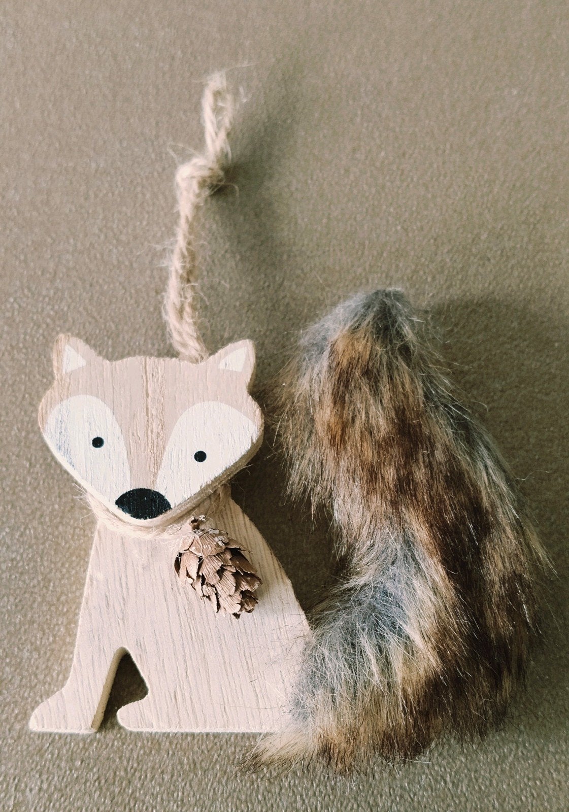 Houten vosje decoratie met pluizige staart Vos, Hout, Verzenden, Bruin, Landelijk