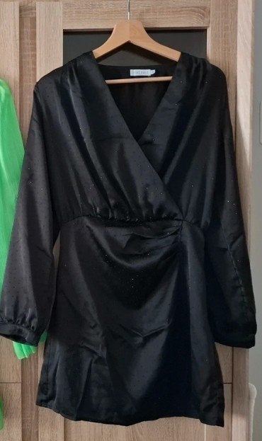 Eight Paris zwarte glitterjurk - Satijn Look - Maat 36 - S, Kleding | Dames, Jurken, Zwart, Ophalen of Verzenden, Zo goed als nieuw