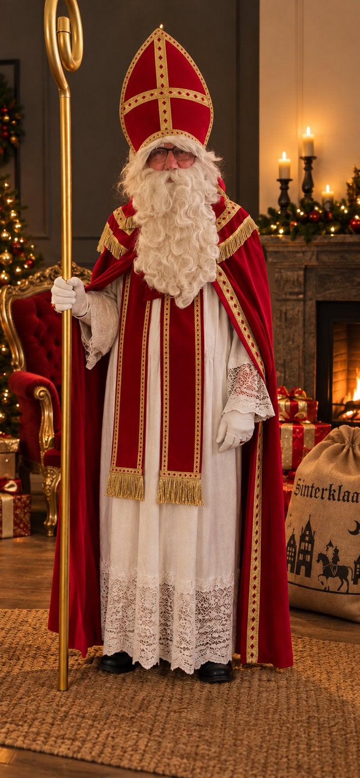 Luxe compleet Sinterklaaspak te huur, Ophalen, Zo goed als nieuw