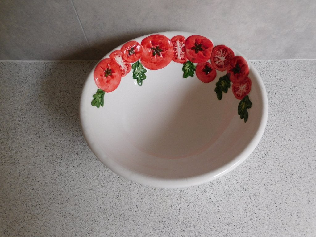 Schaal 26,5x10 cm. Pomodori 🍅 Tomaat Made in Italy, Overige merken, Keramiek, Ophalen of Verzenden, Overige stijlen