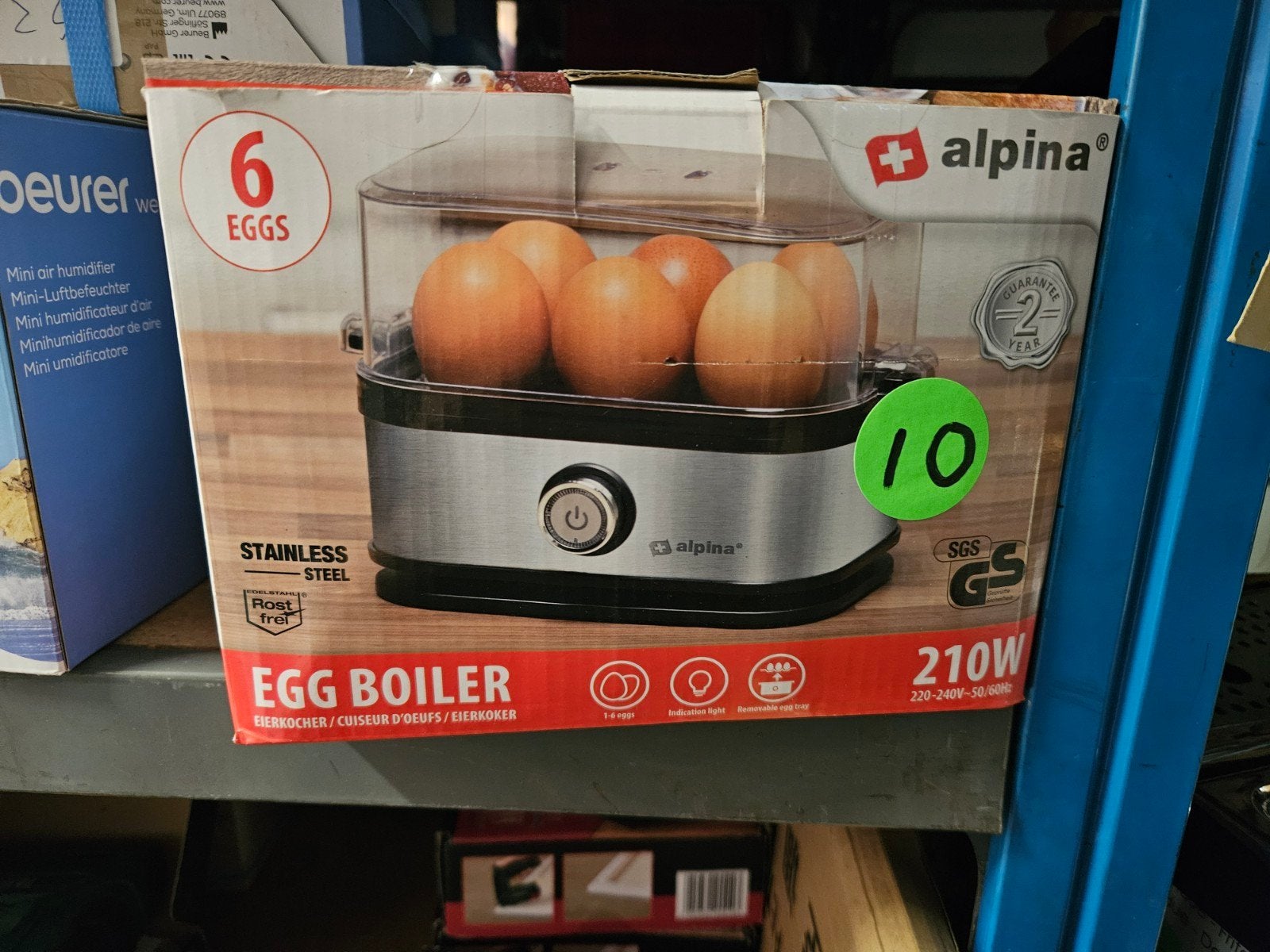 Alpina Elektrische Eierkoker voor 6 Eieren - RVS, Witgoed en Apparatuur, Eierkokers, Ophalen