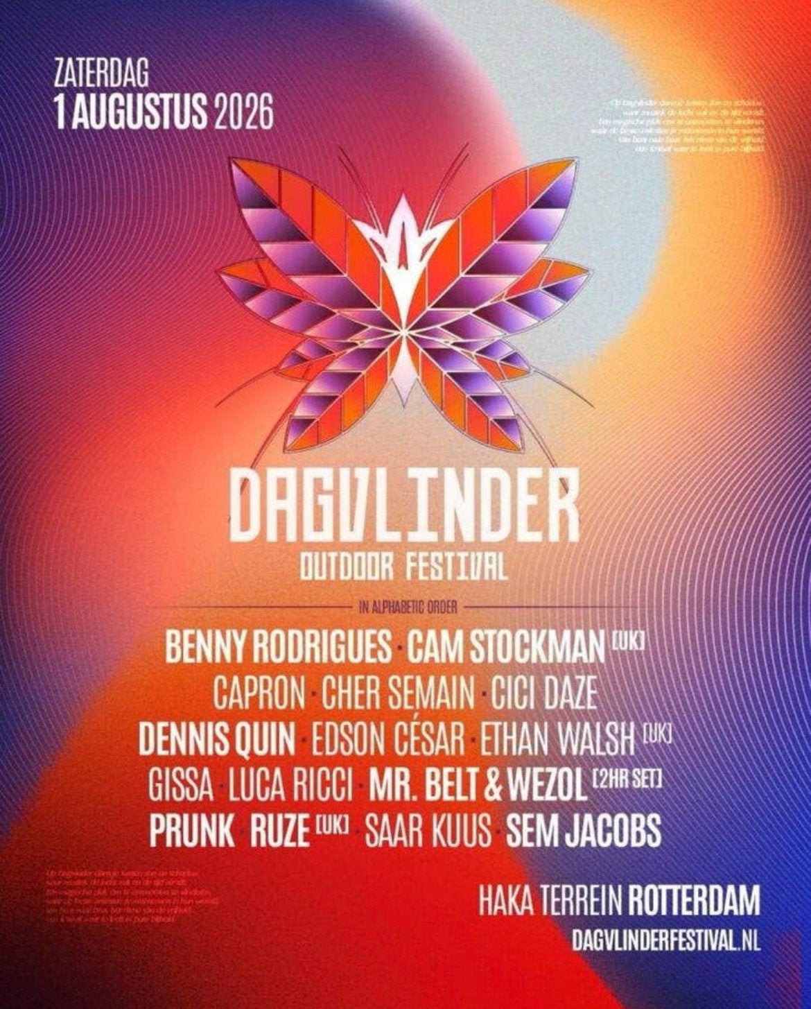 Dagvlinder Outdoor Festival Rotterdam 1 Augustus (2 Tickets), Tickets en Kaartjes, Evenementen en Festivals, Twee personen