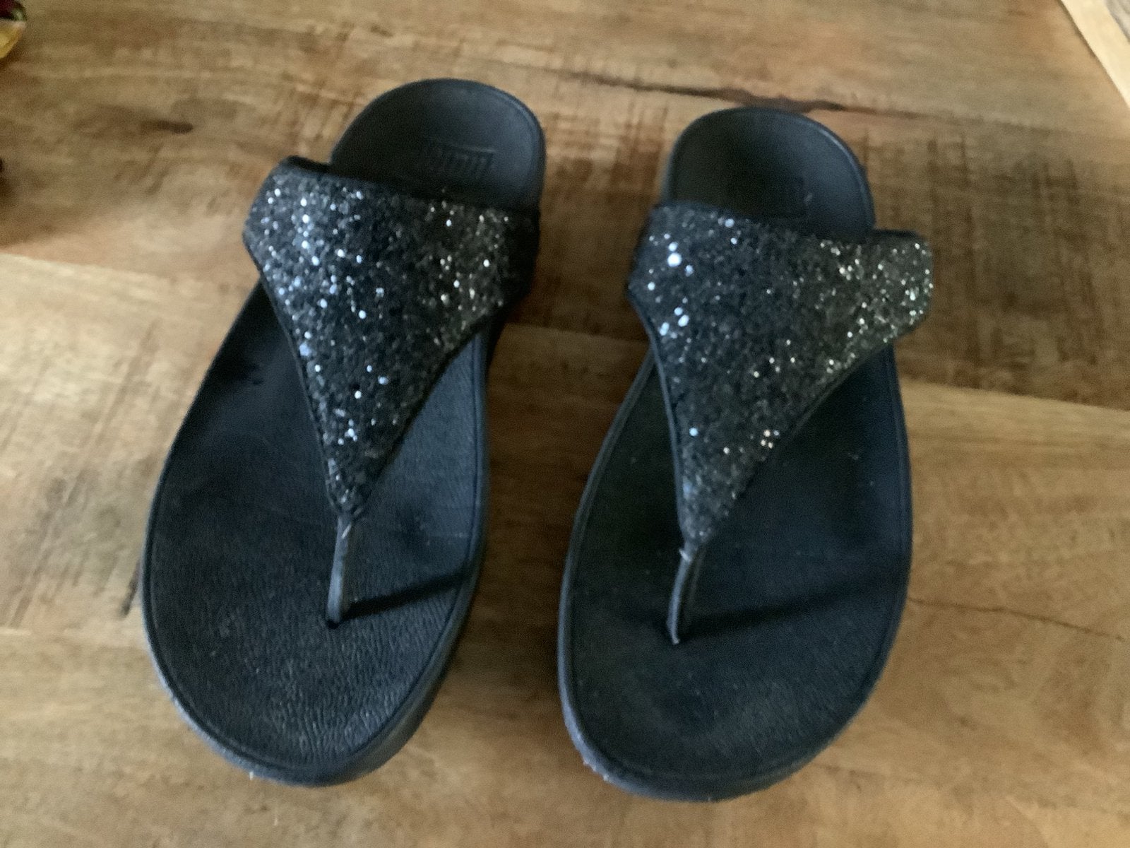 Fitflop Lulu glitter zwart maat 38, Slippers, Zwart, Ophalen of Verzenden, Zo goed als nieuw