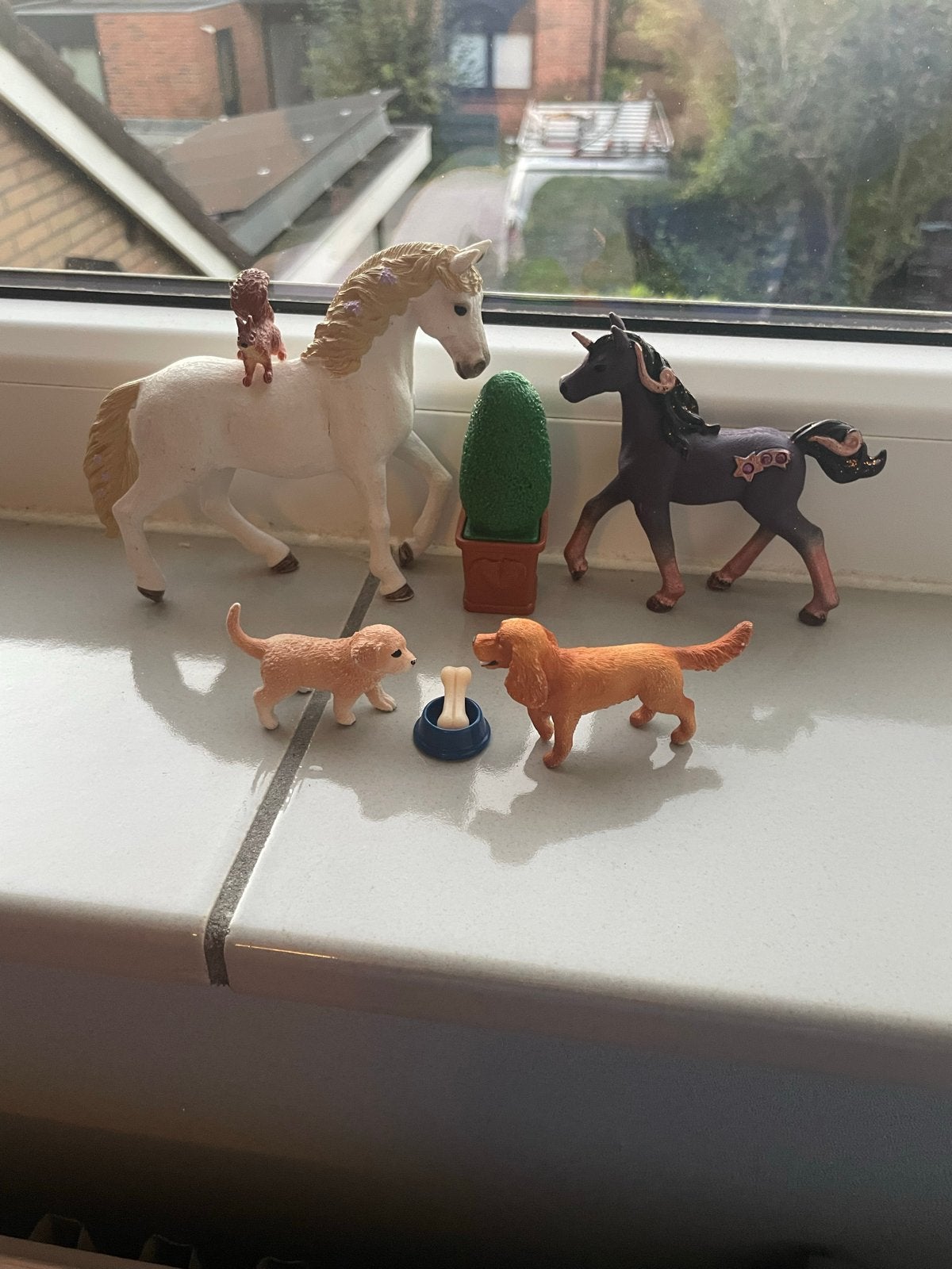 Schleich Dierenfiguren Set: Paarden, Honden & Eekhoorn, Ophalen of Verzenden, Gebruikt, Jongen of Meisje