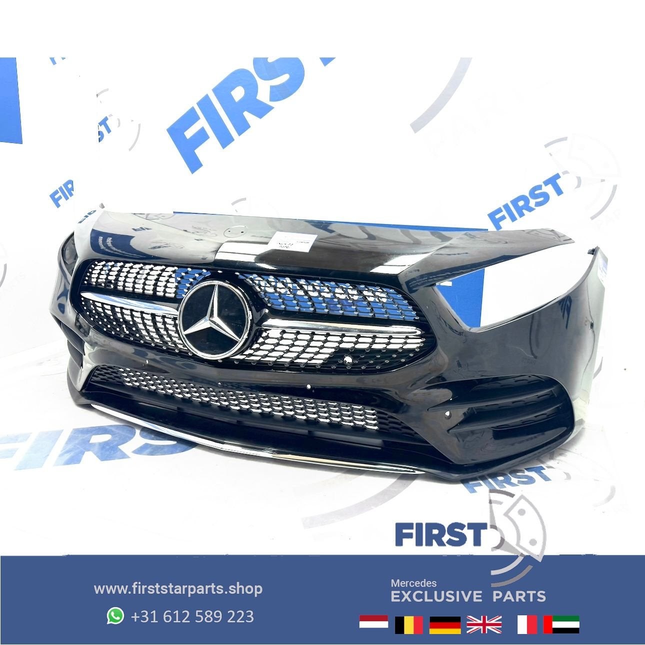 W177 BUMPER AMG LINE VOORBUMPER A KLASSE 2022 35 ZWART WIT G, Auto-onderdelen, Carrosserie en Plaatwerk, Gebruikt, -, Voor, Ophalen of Verzenden