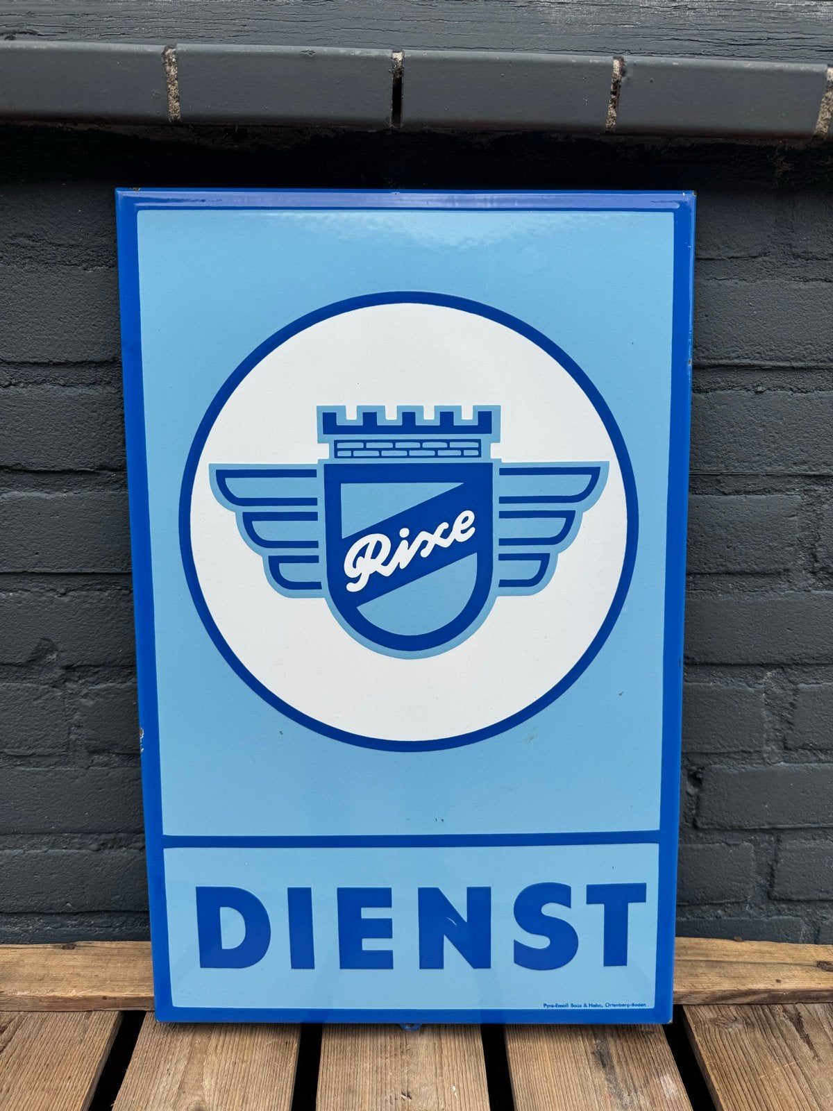 Vintage Rixe Emaille Reclamebord - Dienst, Ophalen of Verzenden