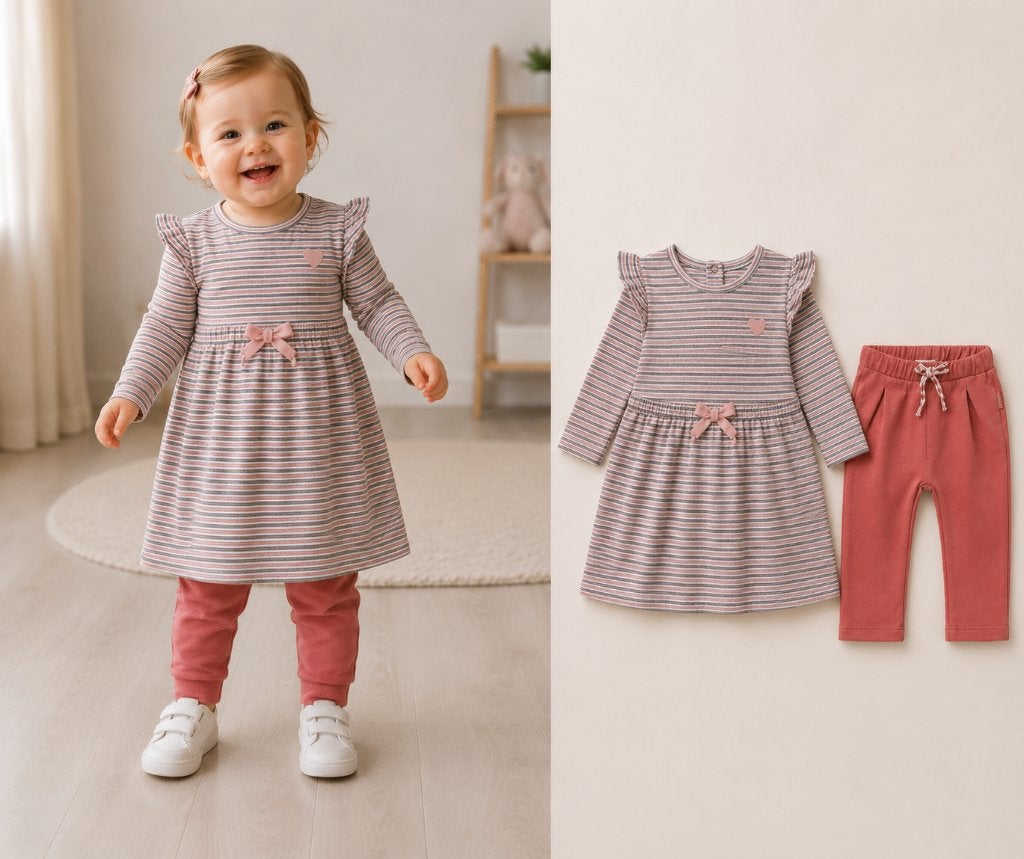 2 Delige set Noppies Jurk Abuaja en Broek Akron mt 56 NIEUW, Kinderen en Baby's, Babykleding | Maat 56, SO, Meisje, Nieuw, Setje
