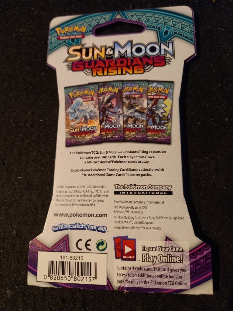 Pokemon: Sun & Moon GUARDIANS RISING Sleeved Booster Pack, Ophalen of Verzenden, Zo goed als nieuw, Booster