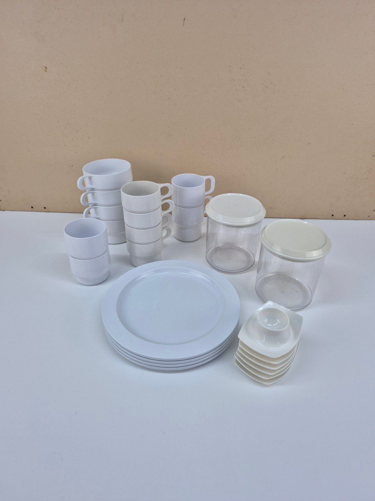 Per stuk €0,50. Vintage melamine Coppia campingservies., Ophalen of Verzenden, ., ., .