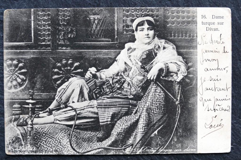 Turkse dame op de divan met haar waterpijp, 1904, Verzenden, Voor 1920, Gelopen, Overige thema's