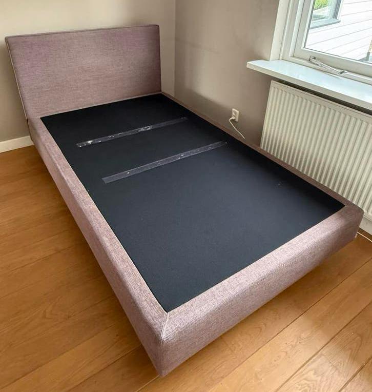 Auping original boxspring 120 x 200, Bruin, Ophalen of Verzenden, Zo goed als nieuw, Twijfelaar
