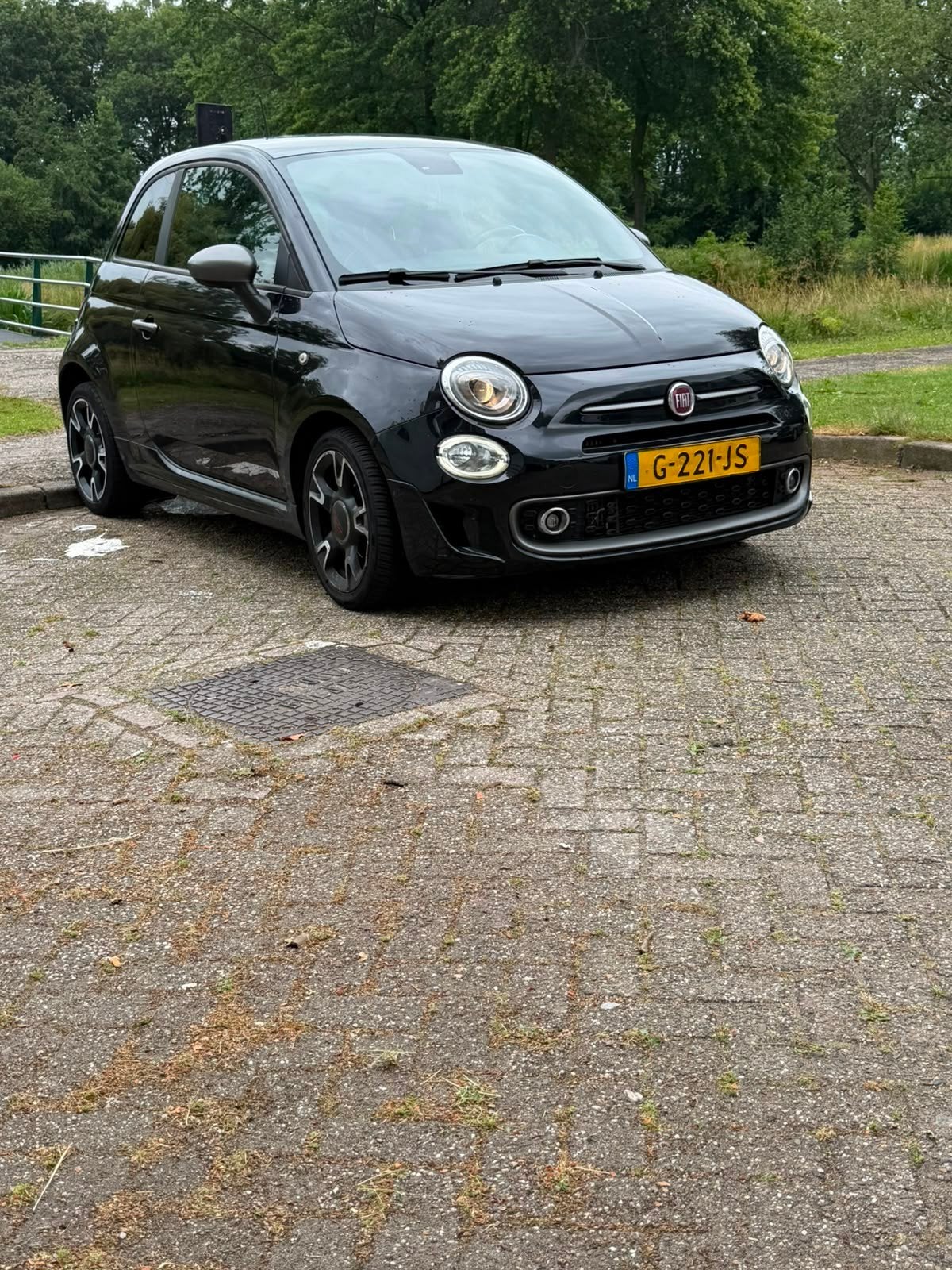 Fiat 500 Twinair Turbo 85pk 2019 Zwart, Voorwielaandrijving, 40 €/maand, Zwart, Origineel Nederlands