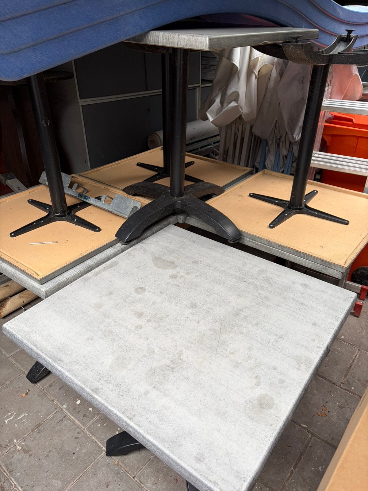Terras tafel (5st) 70X70 cm, Ophalen, Gebruikt, Vierkant, Overige materialen