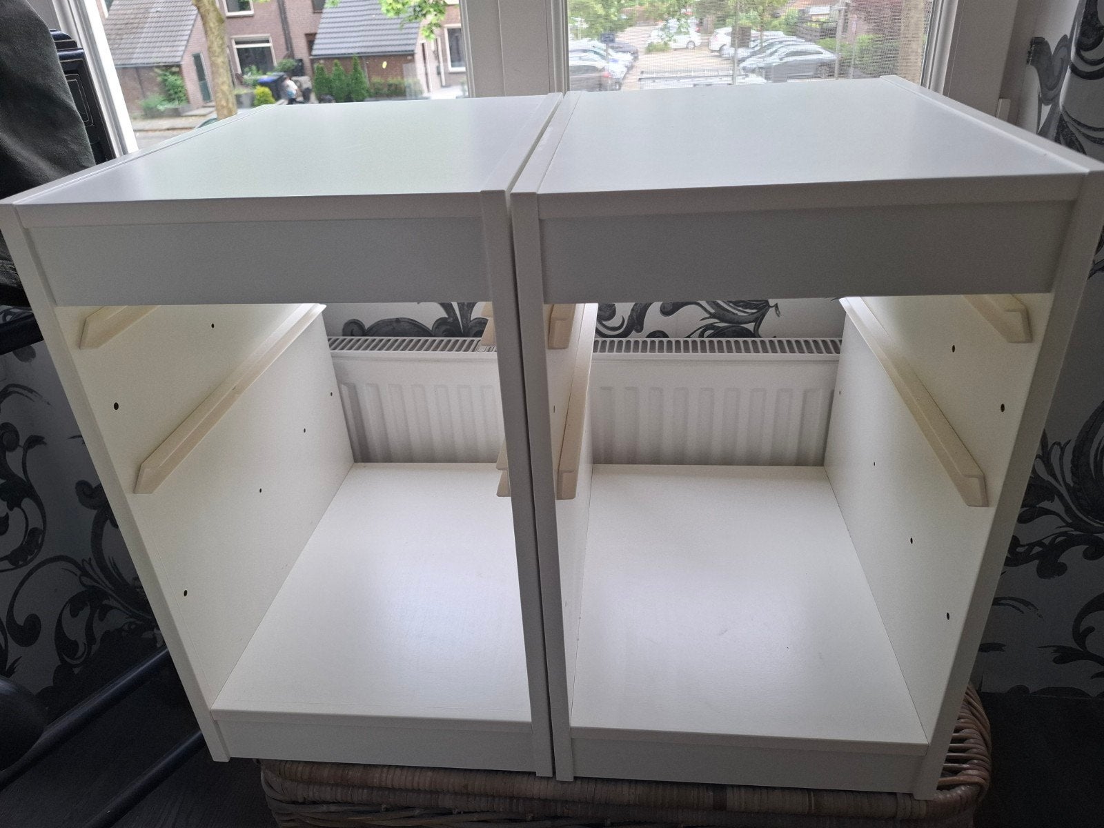 2x IKEA Trofast Kast Wit met Bakken (Wit & Oranje), Ophalen, Minder dan 50 cm, Zo goed als nieuw, Minder dan 100 cm