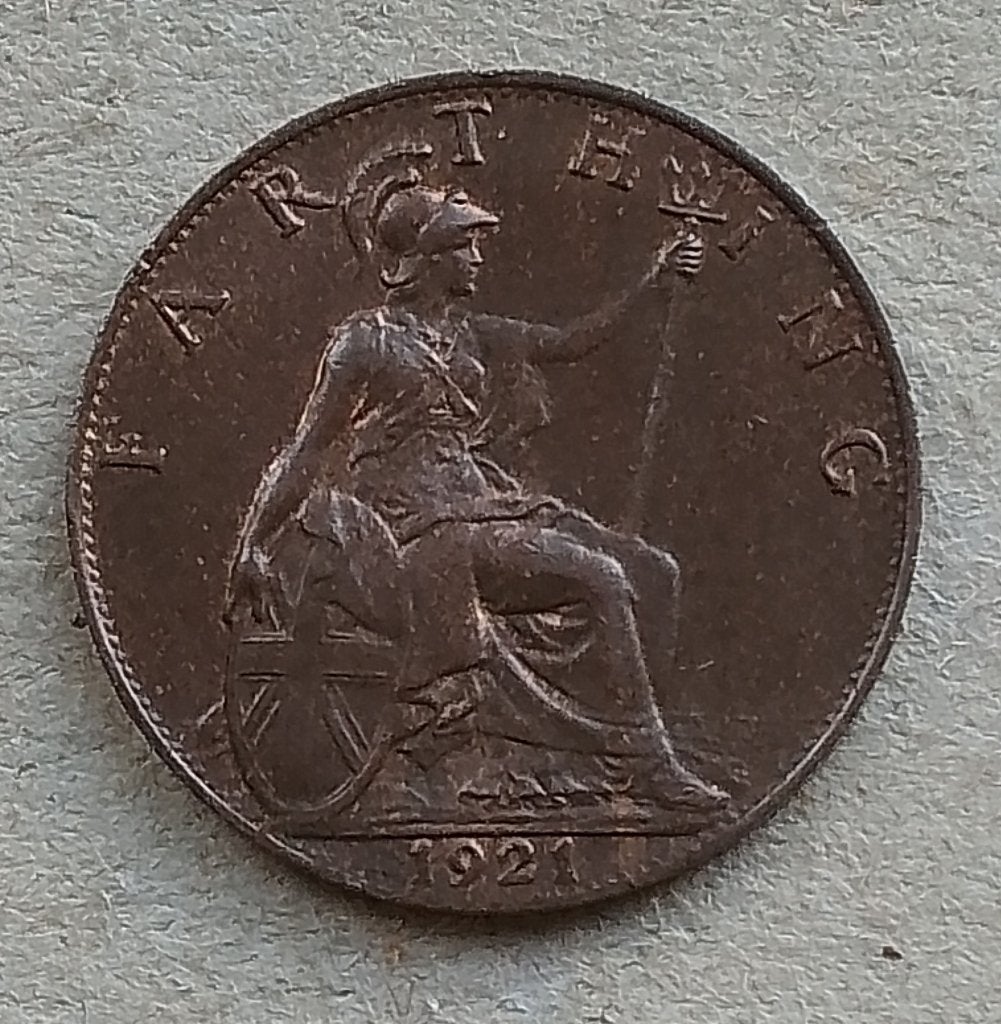 Engeland, farthing 1921, Ophalen of Verzenden, Overige landen, Losse munt