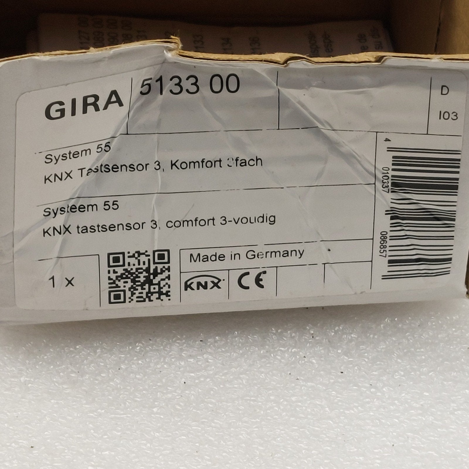 Gira KNX Tastsensor 3 V.Komfort 3-fach (5133 00) - System 55