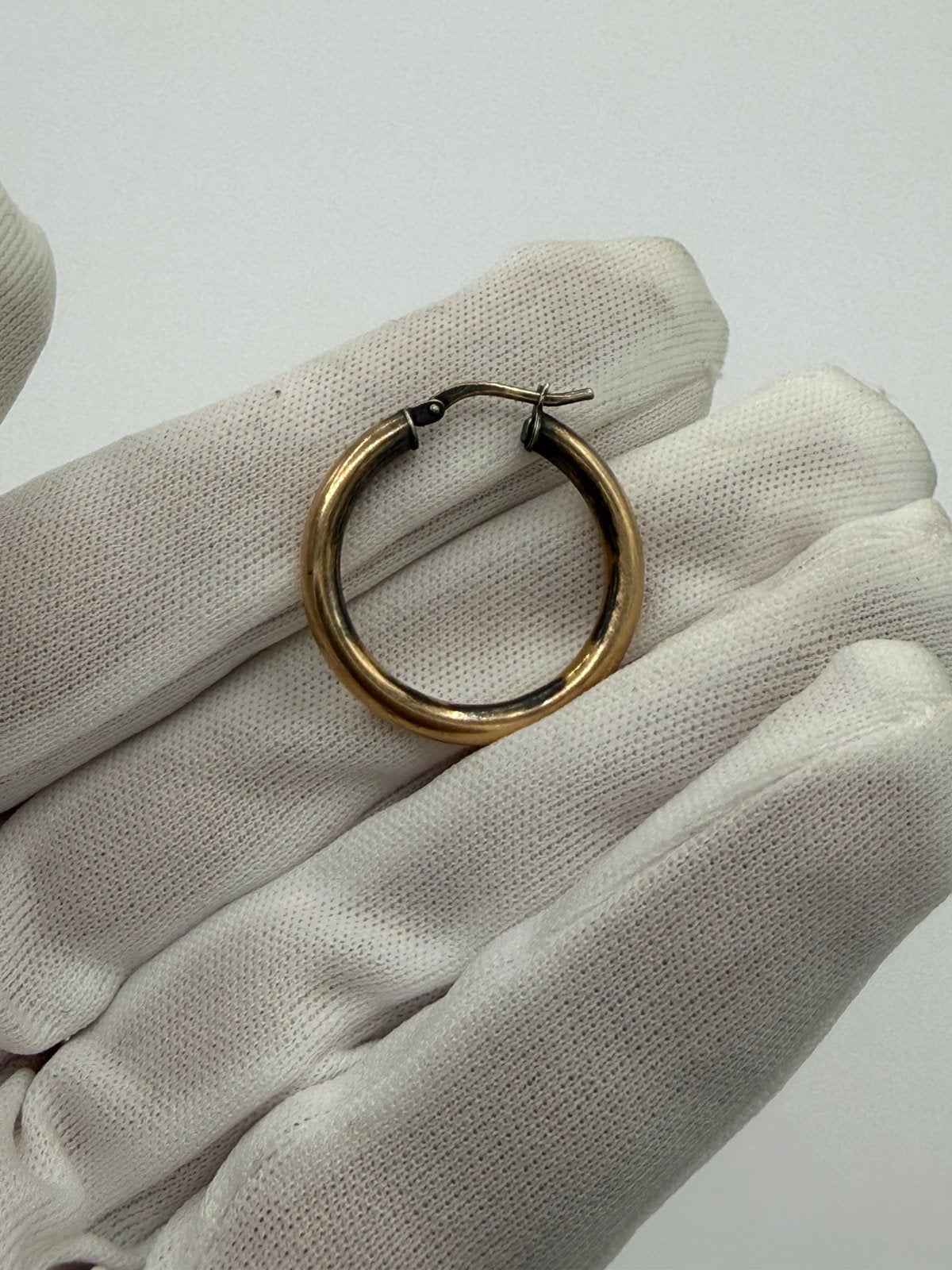 14K Gouden Oorbel Creool – Losse Gouden Hoop 585, Hangers, Ophalen of Verzenden, Zo goed als nieuw, Met edelsteen