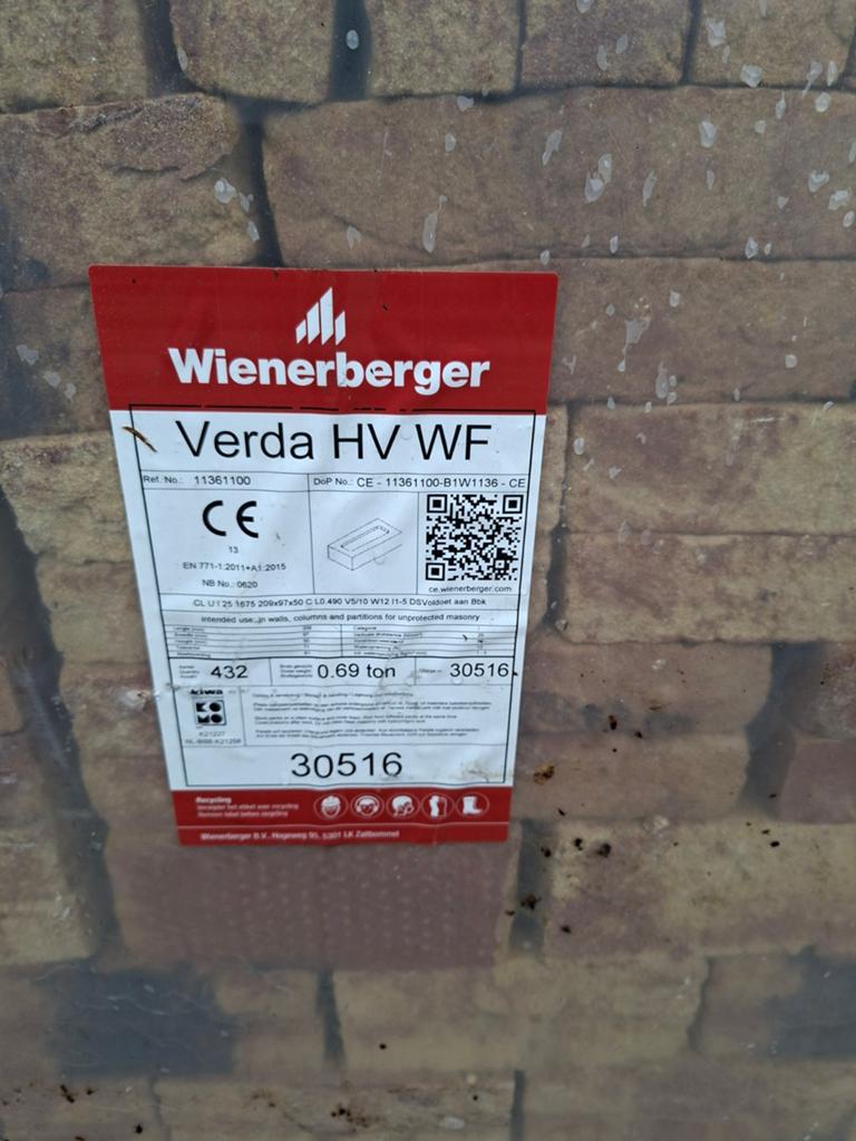 Rouveen, gevelstenen wienerberger verda, Doe-het-zelf en Verbouw, Ophalen of Verzenden, Nieuw, Bakstenen