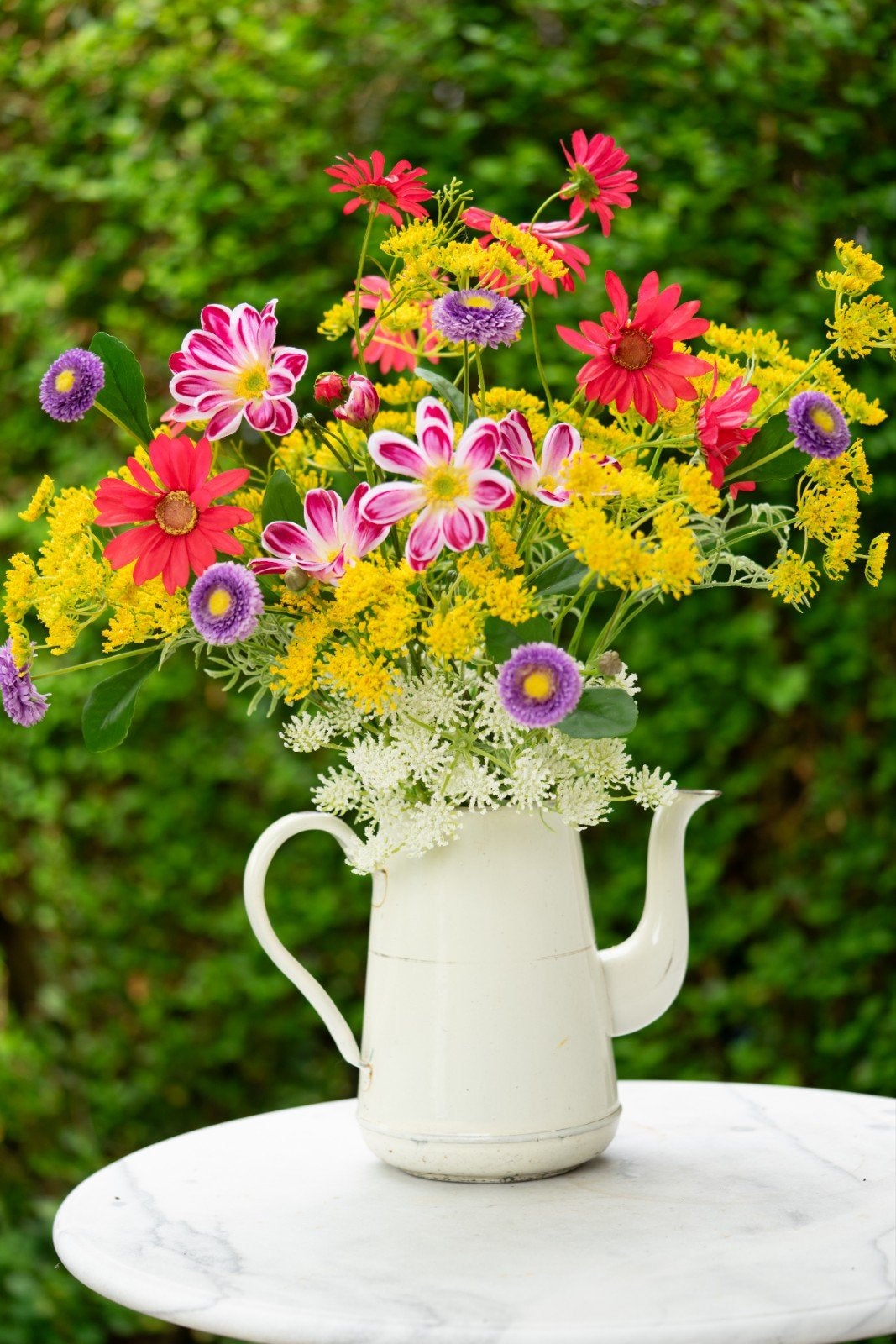 Zonnige kleurrijke kunstbloemen plukboeket, Silk-ka, Nieuw, Ophalen of Verzenden, Boeket