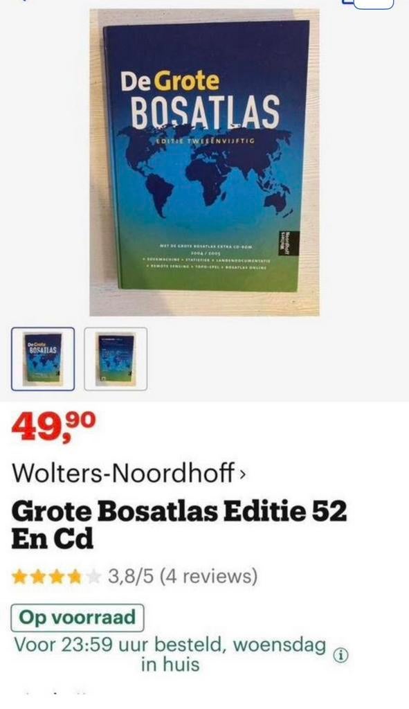 Nieuwe grote bosatlas 52e editie, Boeken, Ophalen, Bosatlas, 2000 tot heden, Nieuw