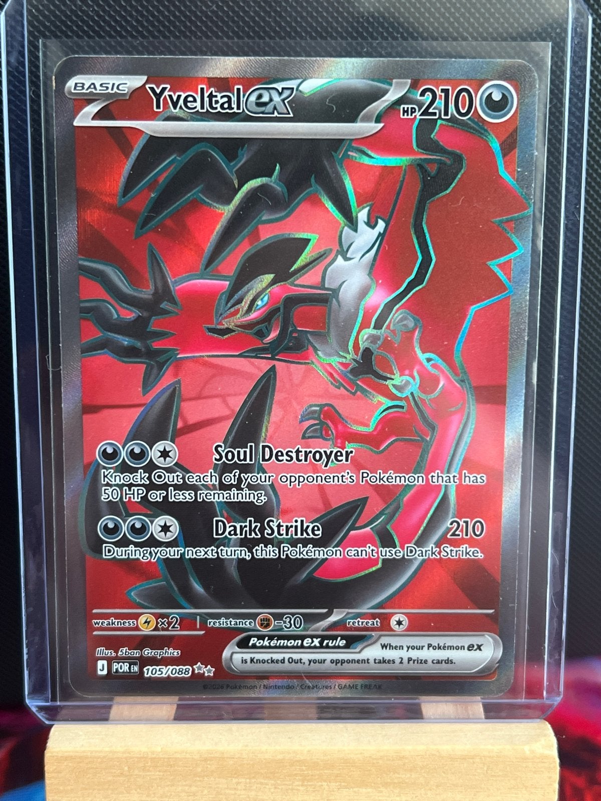 Yveltal EX Pokémon Kaart - Full Art Foil, Ophalen of Verzenden, Zo goed als nieuw, Losse kaart, Foil
