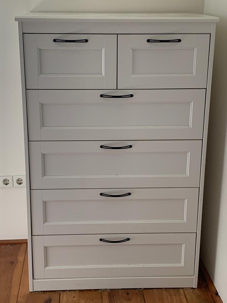 Ikea ladekast songesand 6 lades wit, Ophalen, 50 tot 100 cm, Zo goed als nieuw, 3 of 4 laden