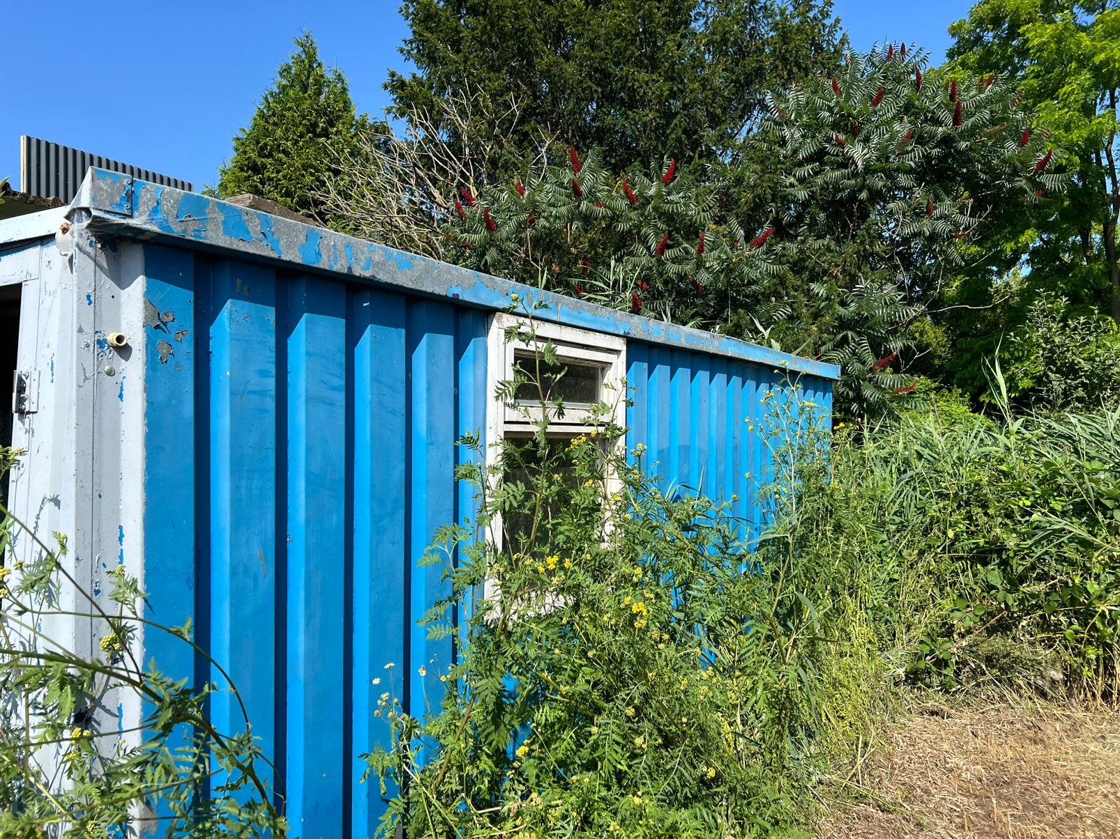 Keet container voor bouw opslag, Tuin en Terras, Tuinhuizen, Ophalen, Gebruikt, Schuur, 1 raam