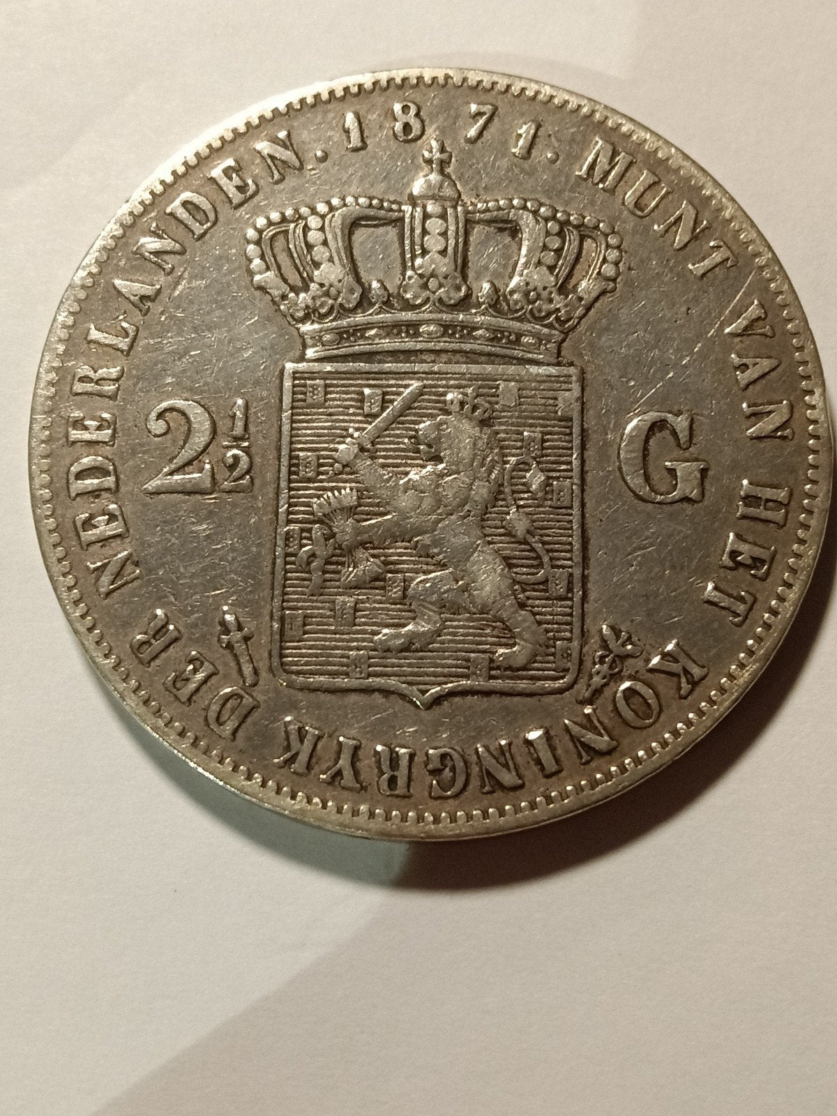 Rijksdaalder Willem drie 1871 Prachtig, Ophalen of Verzenden, Koning Willem III, 2½ gulden