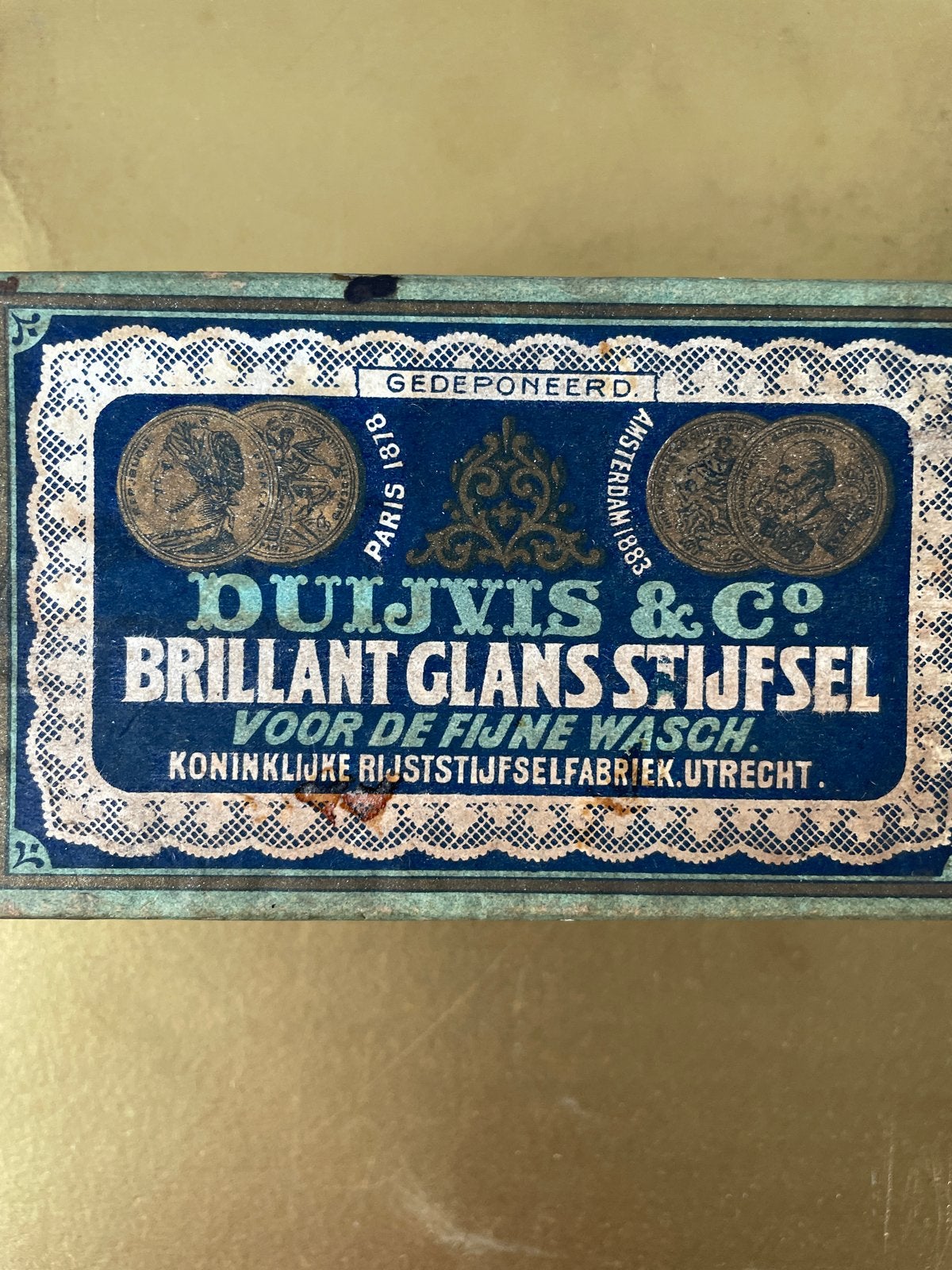 Antieke Duijvis & Co Brillant Glans Stijfsel doos, Ophalen of Verzenden