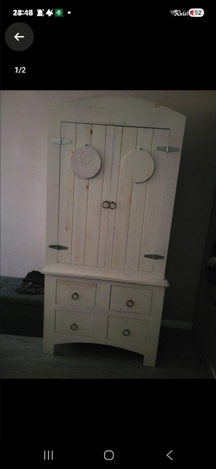 Witte houten kast met lades en planken gratis ophalen!, Ophalen