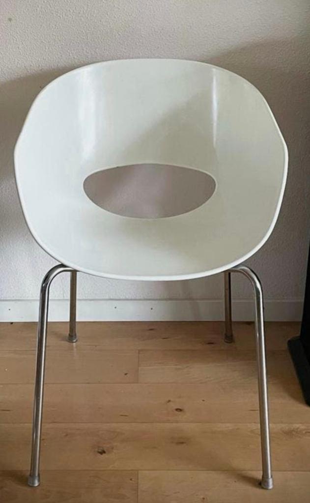 Eetkamerstoelen, 6 stuks, retrovintage, Orbit large sintesi, Ophalen, Gebruikt, Wit, Kunststof