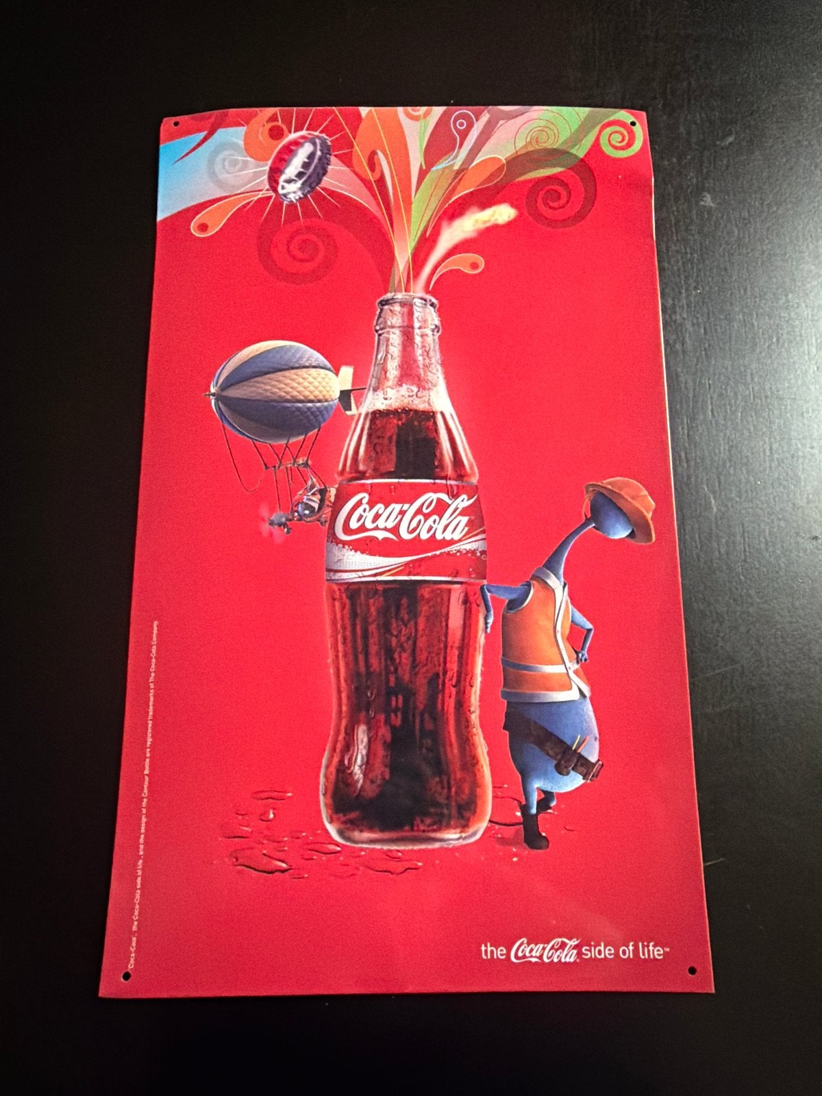 Coca-Cola Metalen Decoratiebord - The Coca-Cola Side of Life, Verzamelen, Ophalen, Gebruikt, Reclamebord