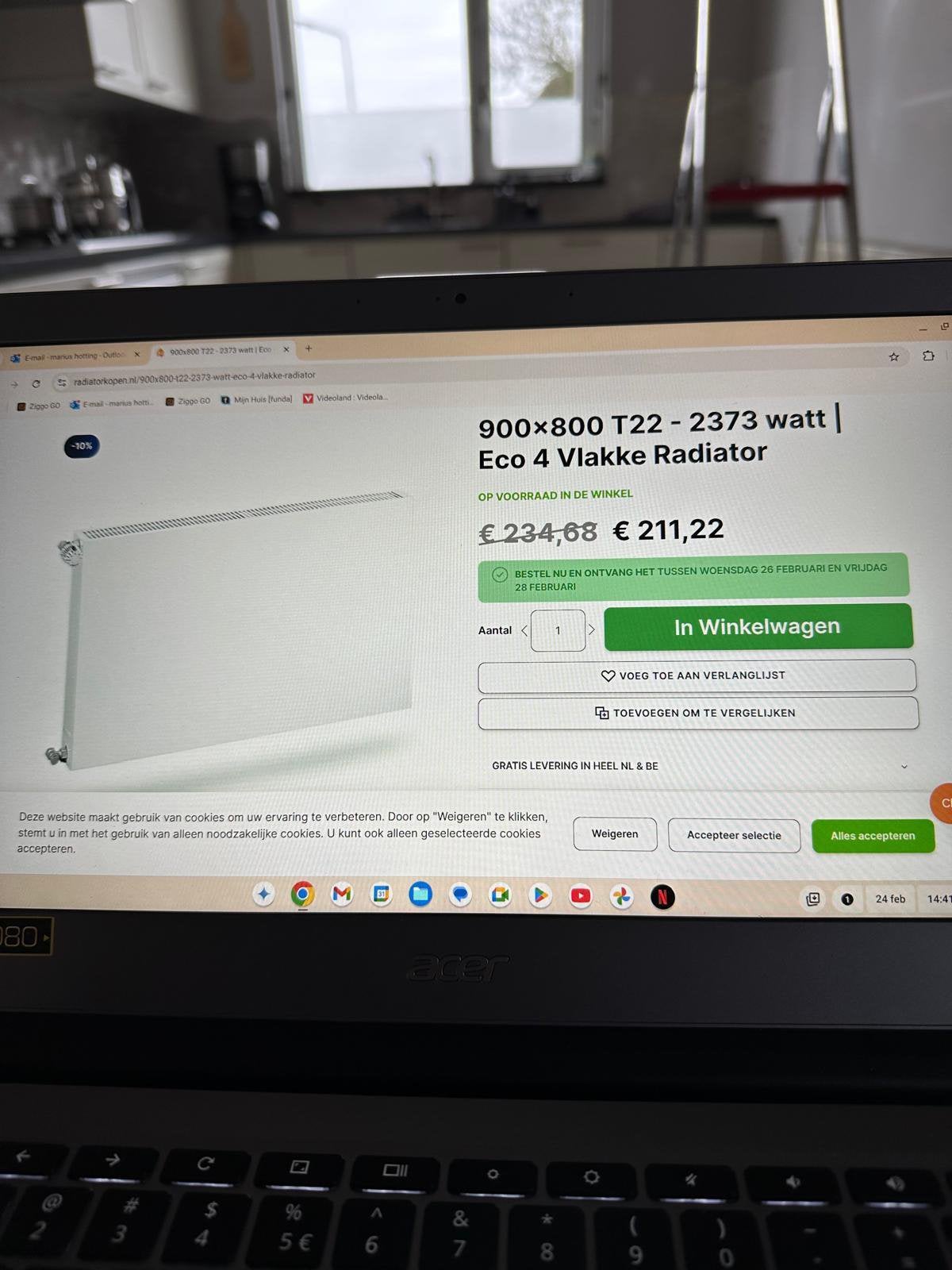 Te koop z.g.a.n. radiator, Ophalen of Verzenden, Zo goed als nieuw, Onbekend