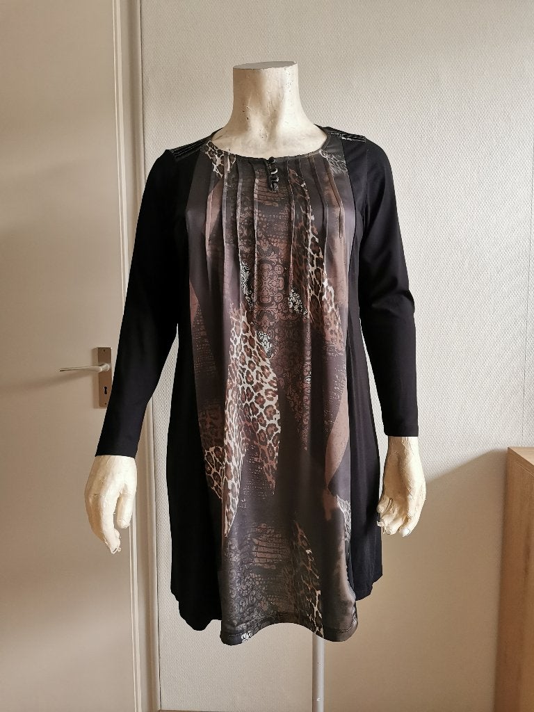 159 ..  zgan tuniek van x-two maat 46, Ophalen of Verzenden, Zo goed als nieuw, Zwart, Blouse of Tuniek