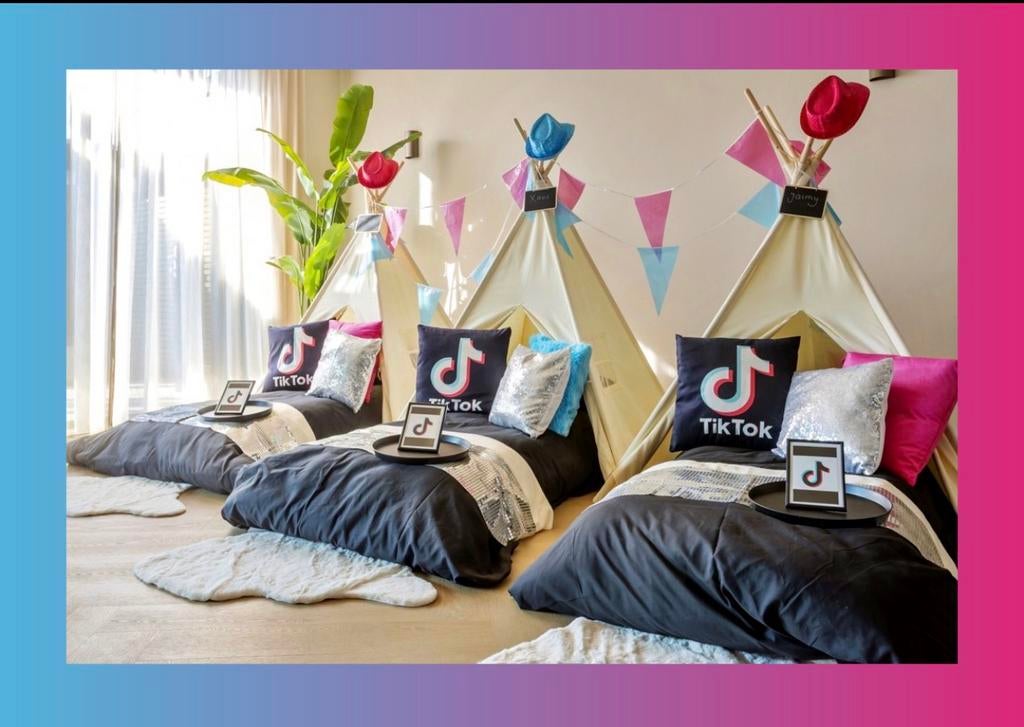 Foto 8 van Slaapfeestje in een tipi, pyjama feestje, tipi tent feestje