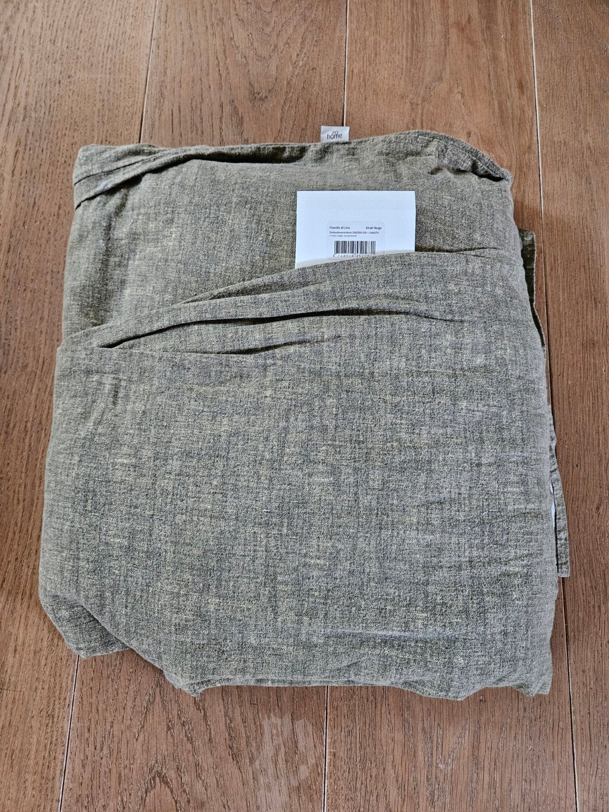Zo Home Flanella di Lino Dekbedovertrek Khaki Beige, Instopstrook, Beige, Dekbedovertrek, Katoen