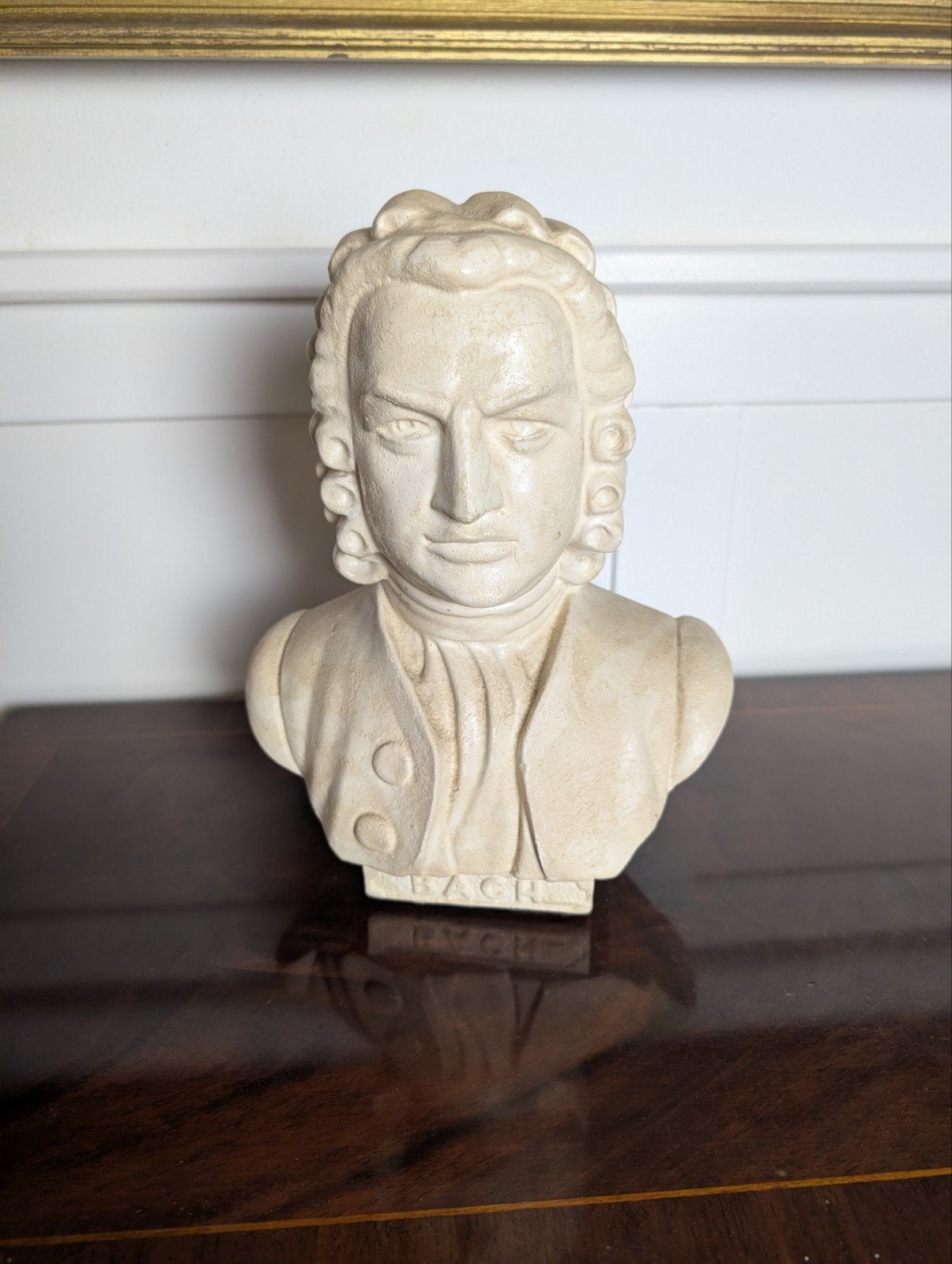 Buste/borstbeeld Bach, steen, 25 cm hoog, Antiek en Kunst, Buste, Ophalen of Verzenden, 20 - 50 cm, Steen of Keramiek