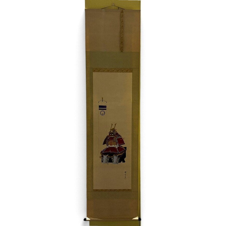 Japanse rolschildering Samurai, Antiek en Kunst, Ophalen of Verzenden